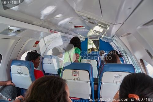 Image of Plane cabin interior of a tiny aircraft