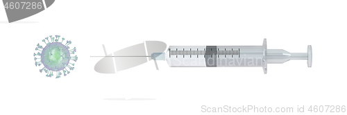 Image of Concept image with virus and syringe