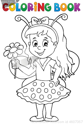 Image of Coloring book ladybug girl theme 1