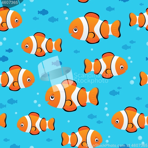 Image of Seamless background stylized fishes 7