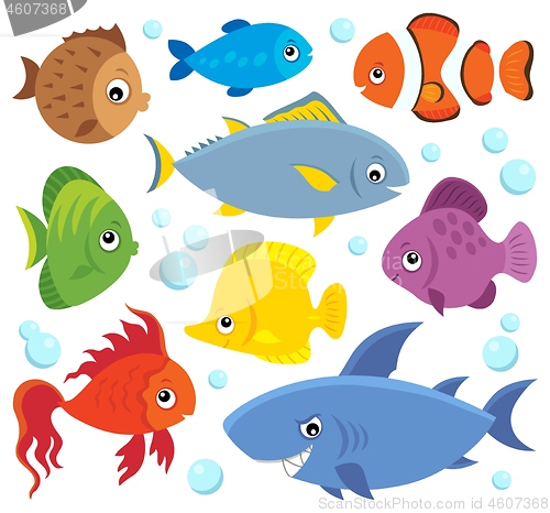Image of Stylized fishes theme set 4