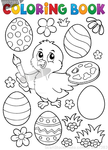 Image of Coloring book Easter eggs and chicken 1