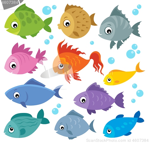 Image of Stylized fishes theme set 2