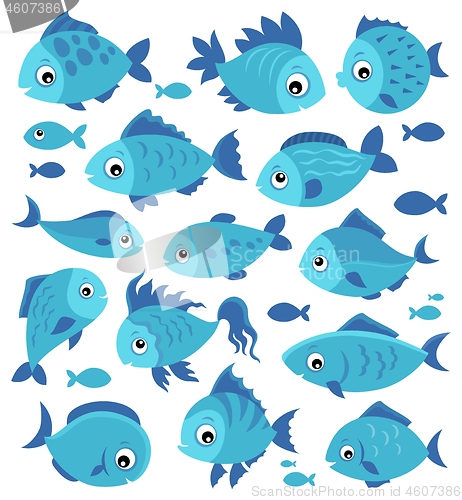 Image of Stylized fishes theme set 3