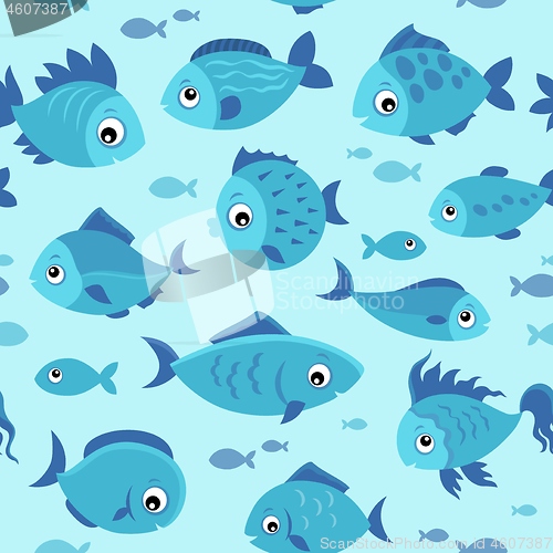 Image of Seamless background stylized fishes 4