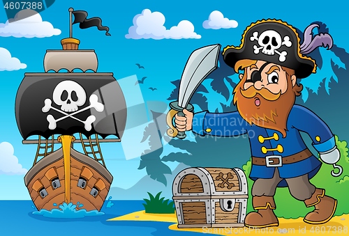 Image of Pirate holding sabre theme 2