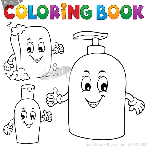 Image of Coloring book soap and hygiene theme 1