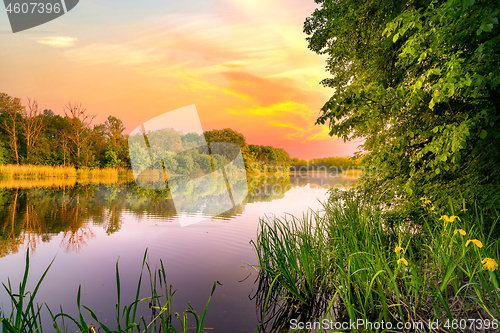 Image of Sunset over the river