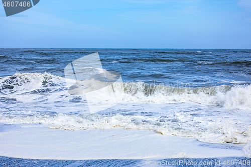 Image of stormy ocean scenery background