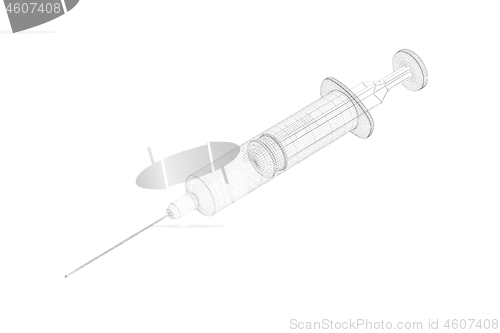 Image of 3D model of syringe