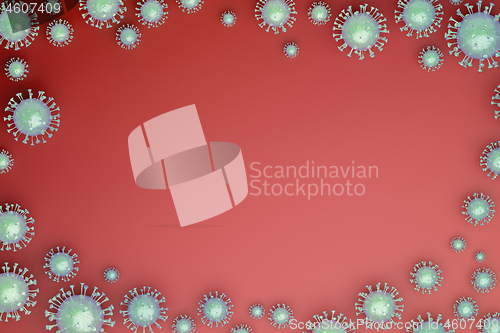 Image of Red background with viruses