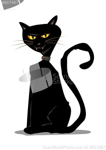 Image of mystical halloween black cat
