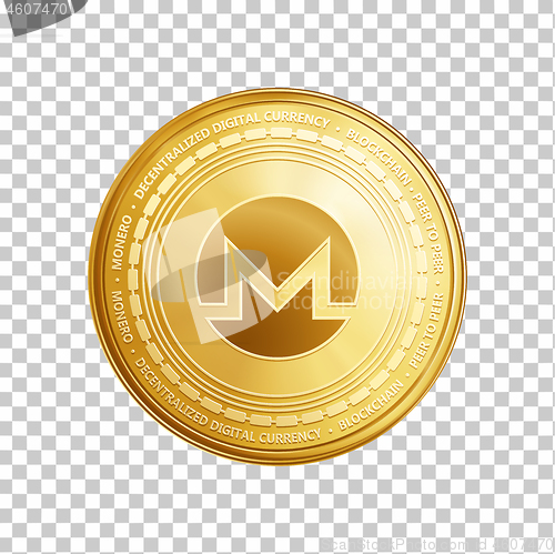 Image of Golden Monero blockchain coin symbol.