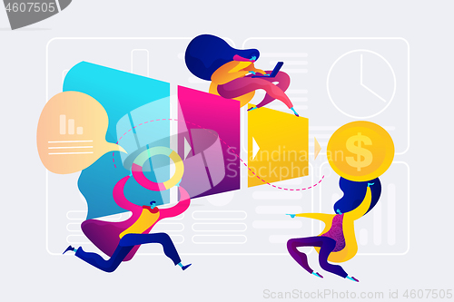 Image of Sales pipeline management concept vector illustration.