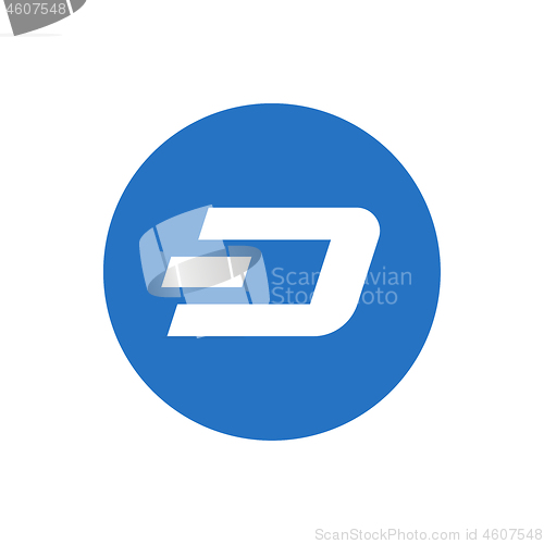 Image of Dash coin symbol logo.