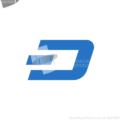 Image of Dash coin symbol logo.