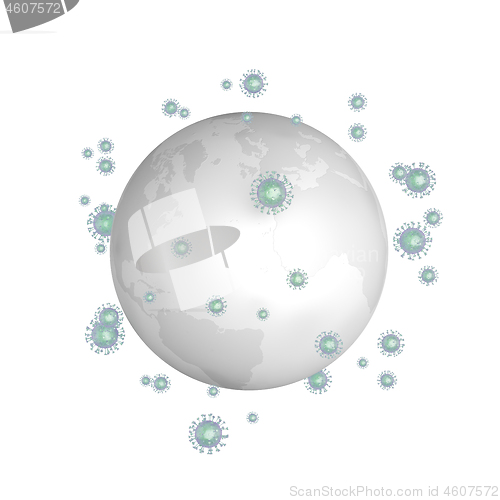 Image of Many viruses around the earth