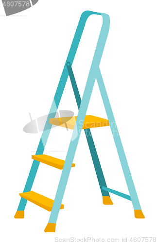 Image of Folding step ladder vector cartoon illustration.