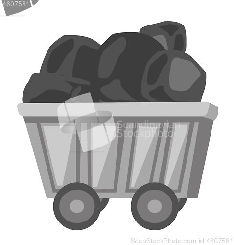 Image of Coal mine trolley vector cartoon illustration.