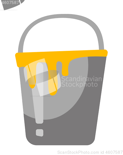 Image of Bucket with paint vector cartoon illustration.