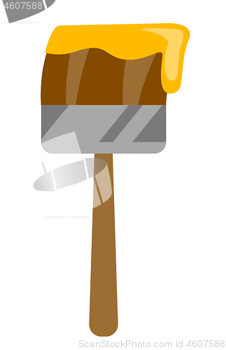 Image of Paintbrush with paint vector cartoon illustration.