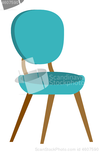 Image of Blue modern chair vector cartoon illustration.
