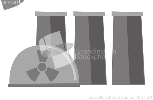 Image of Nuclear power plant vector cartoon illustration.