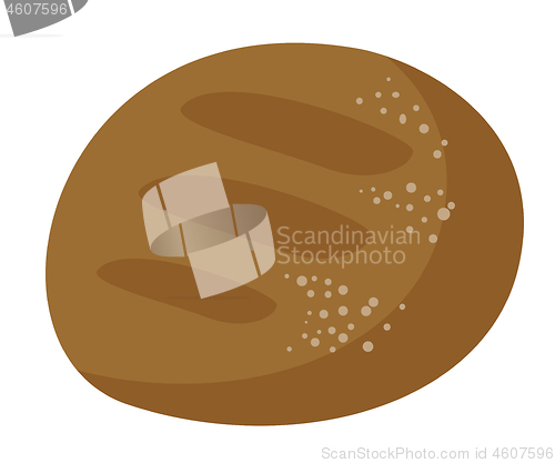 Image of Fresh black bread vector cartoon illustration.