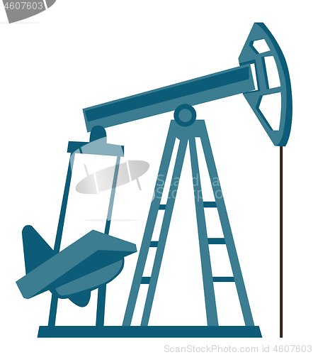 Image of Oil pump jack vector cartoon illustration.