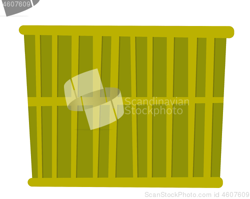 Image of Green cargo container vector cartoon illustration.