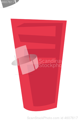 Image of Red plastic glass vector cartoon illustration.