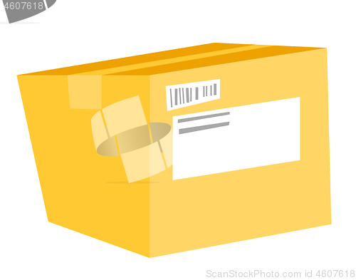 Image of Closed cardboard box vector cartoon illustration.