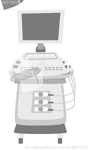 Image of Ultrasound diagnostic machine vector illustration.