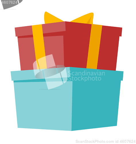 Image of Gift boxes with ribbon vector cartoon illustration