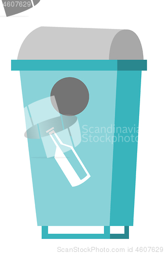 Image of Rubbish bin for glass waste vector illustration.