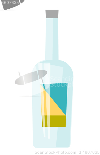 Image of Glass bottle for alcohol vector illustration.