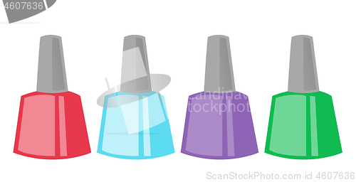 Image of Nail polish bottles vector cartoon illustration.