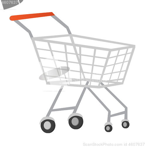 Image of Wire shopping cart vector cartoon illustration.