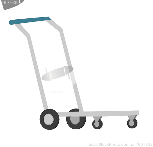 Image of Hand platform cart vector cartoon illustration.