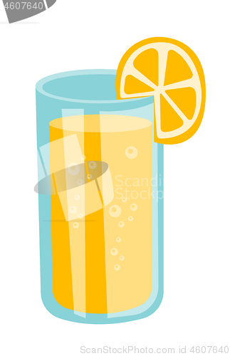 Image of Glass of orange juice vector cartoon illustration.