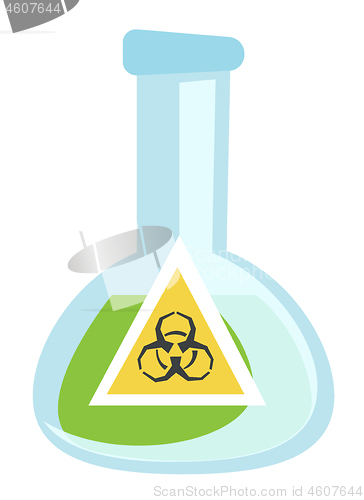 Image of Beaker with biohazard sign vector illustration.