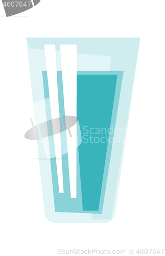 Image of Glass of water vector cartoon illustration.
