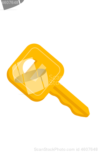 Image of House or car key vector cartoon illustration.