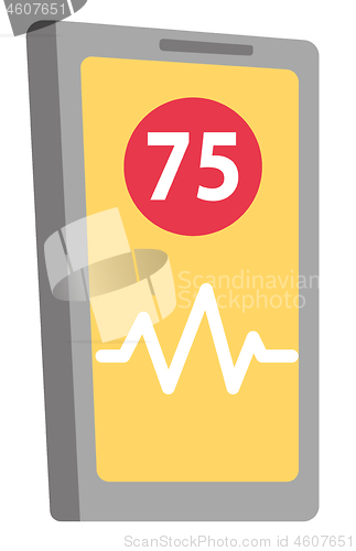 Image of Phone app for heart rate measuring vector cartoon.