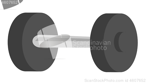 Image of Black metal dumbbell vector cartoon illustration.