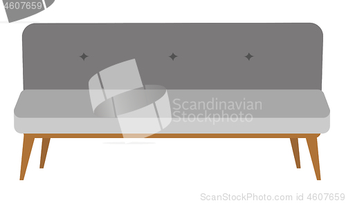 Image of Modern gray settee vector cartoon illustration.