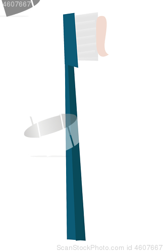 Image of Toothbrush with toothpaste vector cartoon.