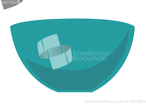 Image of Empty blue bowl vector cartoon illustration.