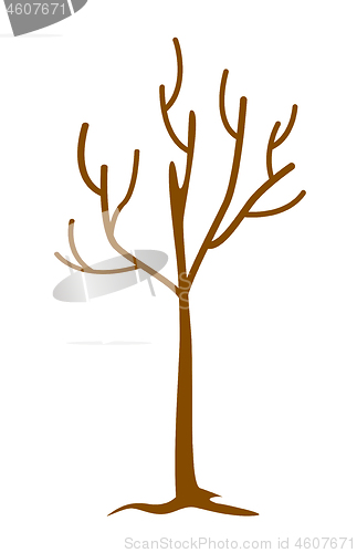 Image of Tree without leaves vector cartoon illustration.