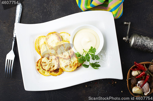 Image of fried yellow zucchini 